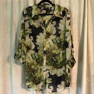 Avenue sheer floral womans top